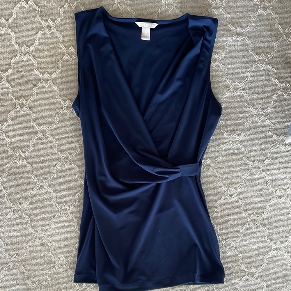 Banana Republic Blue Wrap Fitted Blouse